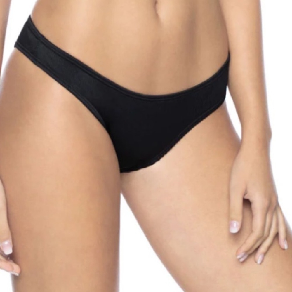 NWT PilyQ Black Pearl Basic Teeny Bikini Bottom